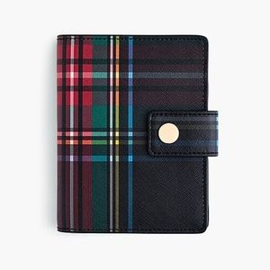 J Crew Leather Plaid Tartan Passport Holder